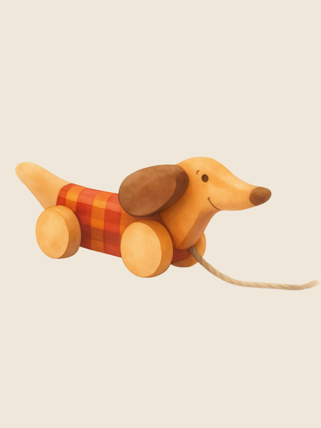 Big Wooden Pull Along Dog Toy
