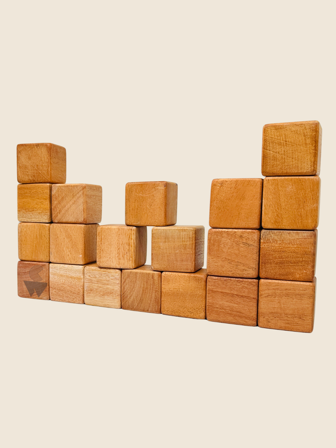 Natural Wooden Cubes Set – 20 Pieces