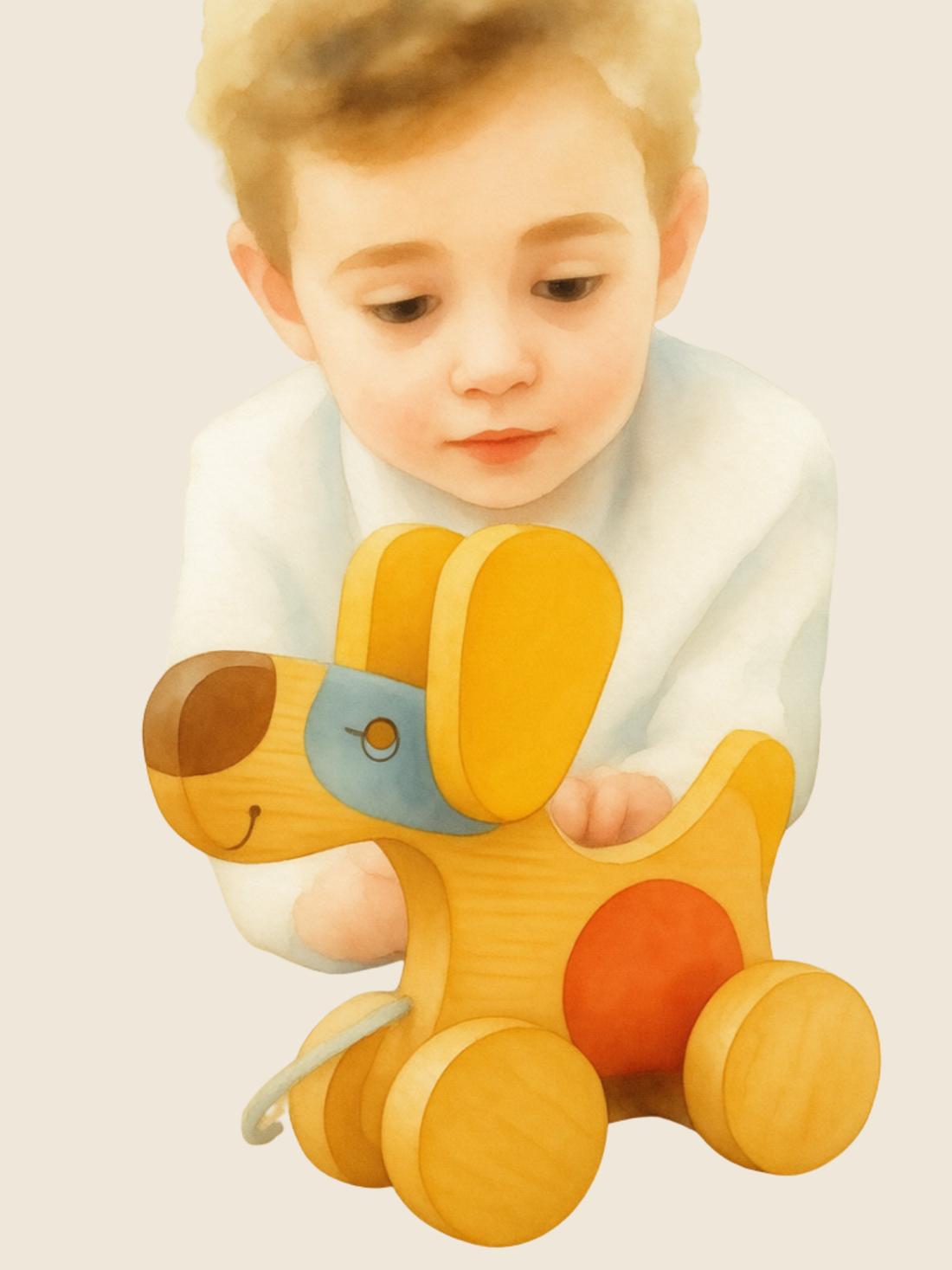 Wooden Pull Along Dog Toy